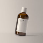 Medicine Bottle Mockup with Label and Adjustable Shadows