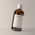 Medicine Bottle Mockup with Label and Adjustable Shadows