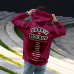 Men Hoodie Back View Mockup