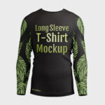 Men’s Long Sleeve T-shirt Back, Front, Perspective Views Three Mockups