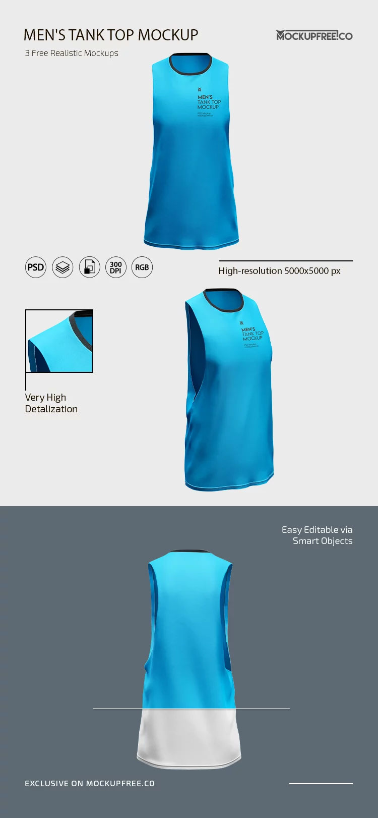 Free Mens Tank Top Mockup PSD Template