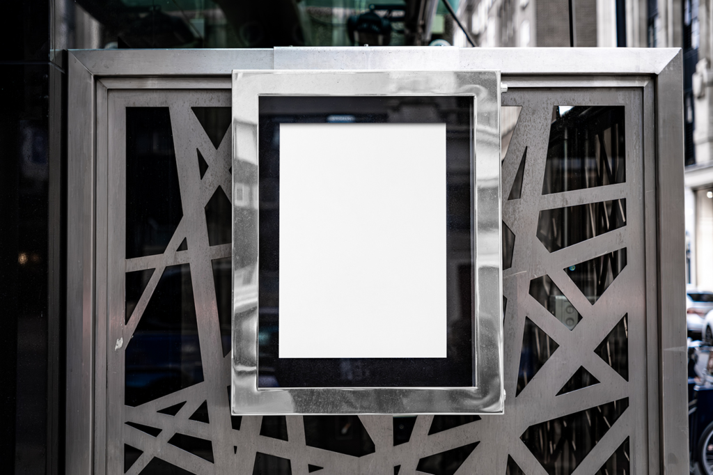 Menu Card on Metal Fence Mockup