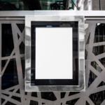 Menu Card on Metal Fence Mockup