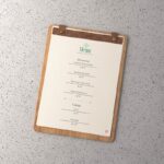 Menu Card on Wooden Board Mockup