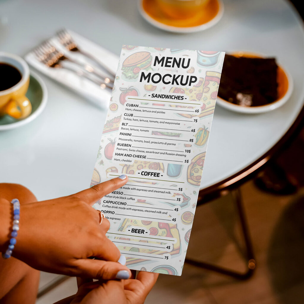 Menu DL Size Mockup