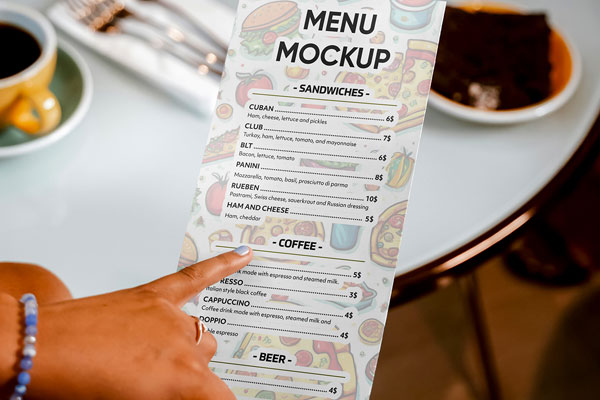 Menu DL Size Mockup
