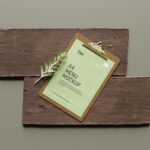 Menu Mockup on Two Wooden Clipboards