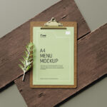 Menu Mockup on Two Wooden Clipboards