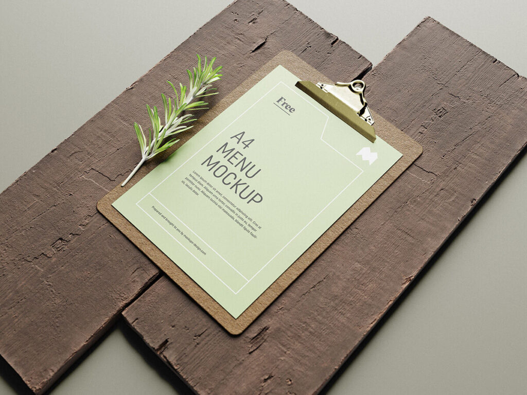Menu Mockup on Two Wooden Clipboards