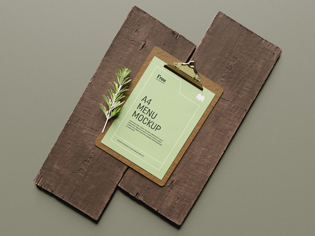 Menu Mockup on Two Wooden Clipboards