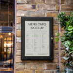 Menu on Brick Wall Mockup