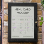 Menu on Brick Wall Mockup