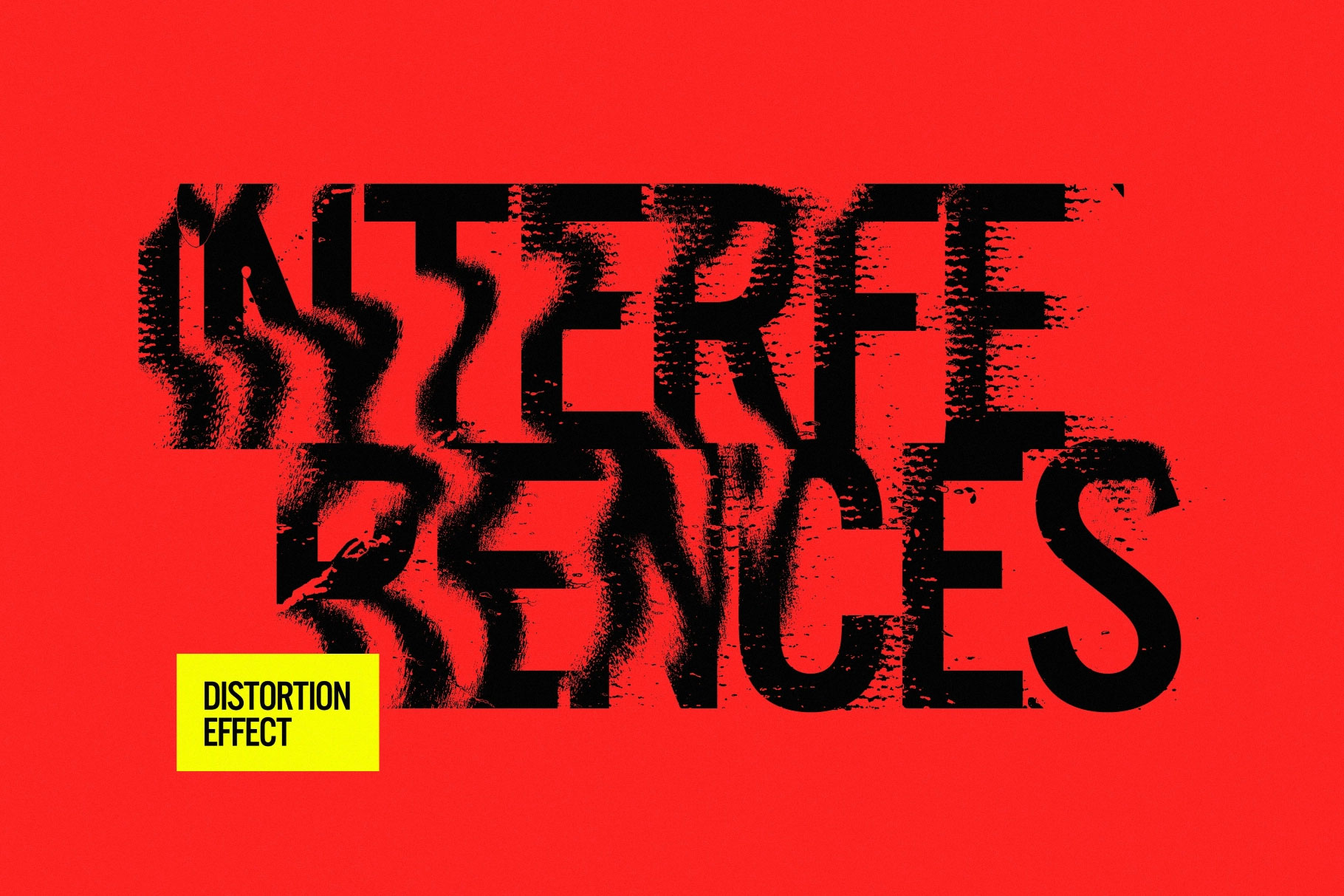 Free Messy Distortion Effect / Logo Mockup PSD Template