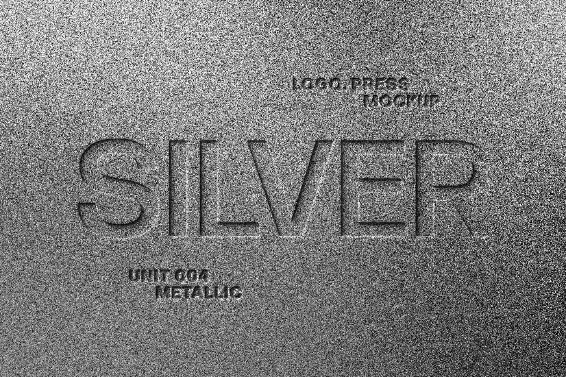 Free Metal Press Text Effect / Logo Mockup PSD Template