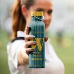 Metal Water Bottle in Hand Mockup