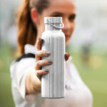 Metal Water Bottle in Hand Mockup