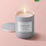 Metallic Candle Jar with Its Lid Mockup