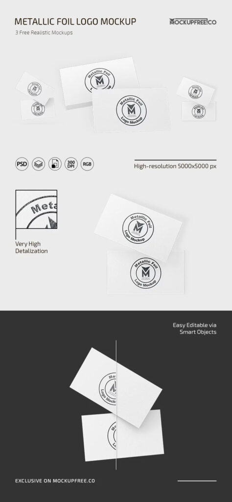 Metallic Foil Logo Mockup