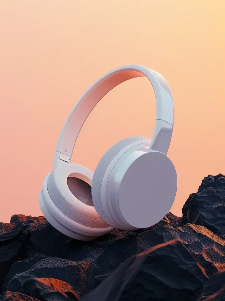 Metallic Headphone at Dusk