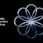 Metallic Reflective Logo Mockup in Facing View