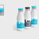 Milk Bottle Mockup in 3 Sights