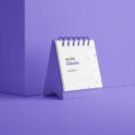 Mini Desk Calendar Mockup in 4 Different Views