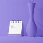 Mini Desk Calendar Mockup in 4 Different Views