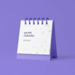 Mini Desk Calendar Mockup in 4 Different Views