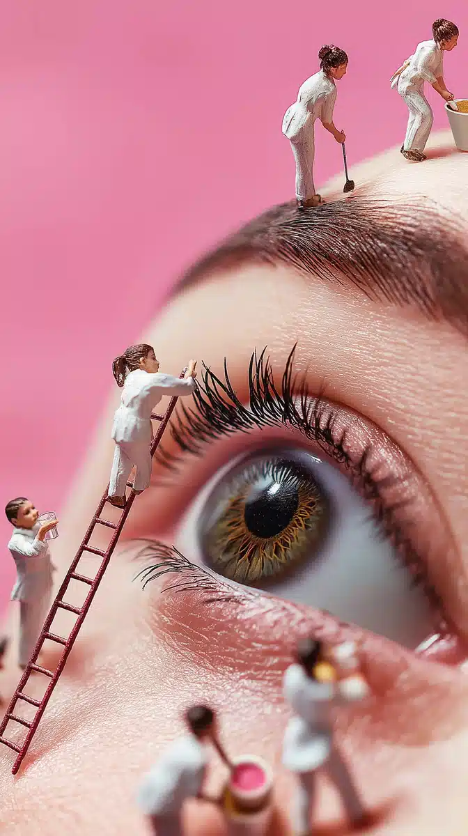 Miniature Artists on Giant Face