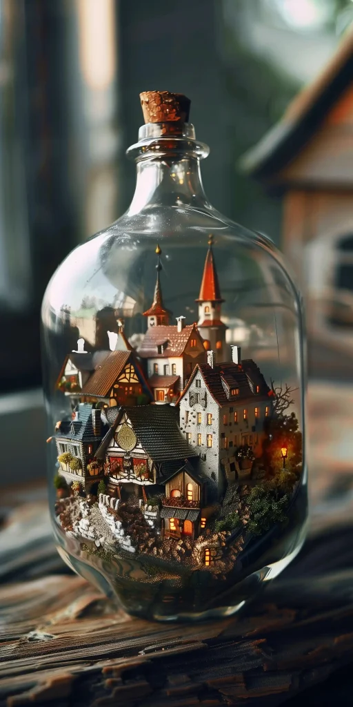 Miniature Town in Glass