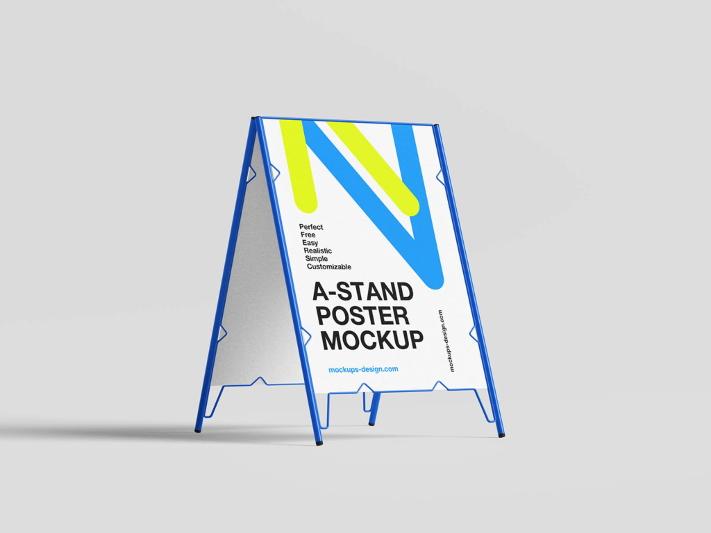 Minimal A Stand Poster Mockup