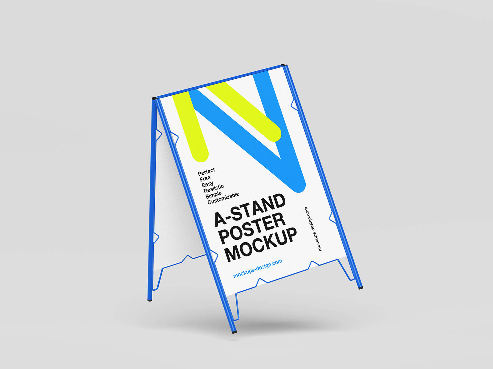 Free Minimal A Stand Poster Mockup PSD Template