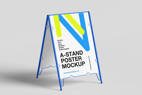 Minimal A Stand Poster Mockup