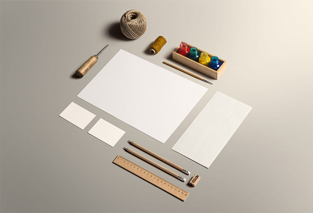 Minimal Art and Craft Stationery Mockup