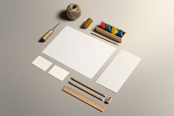 Minimal Art and Craft Stationery Mockup
