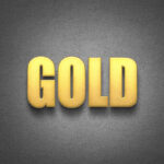 Minimal Bold Golden Logo Mockup / Text Effect with Shadows