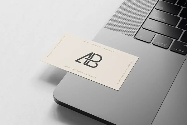 Minimal Business Card On MacBook Pro Mockup