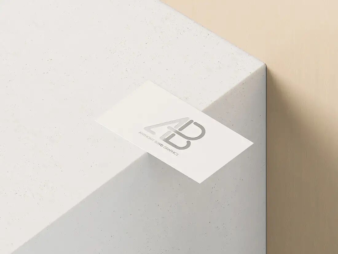 Minimal Cutout Style Business Card Mockup FREE PSD
