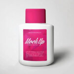 Minimal Font View Cosmetic Bottle Mockup in Different Settings