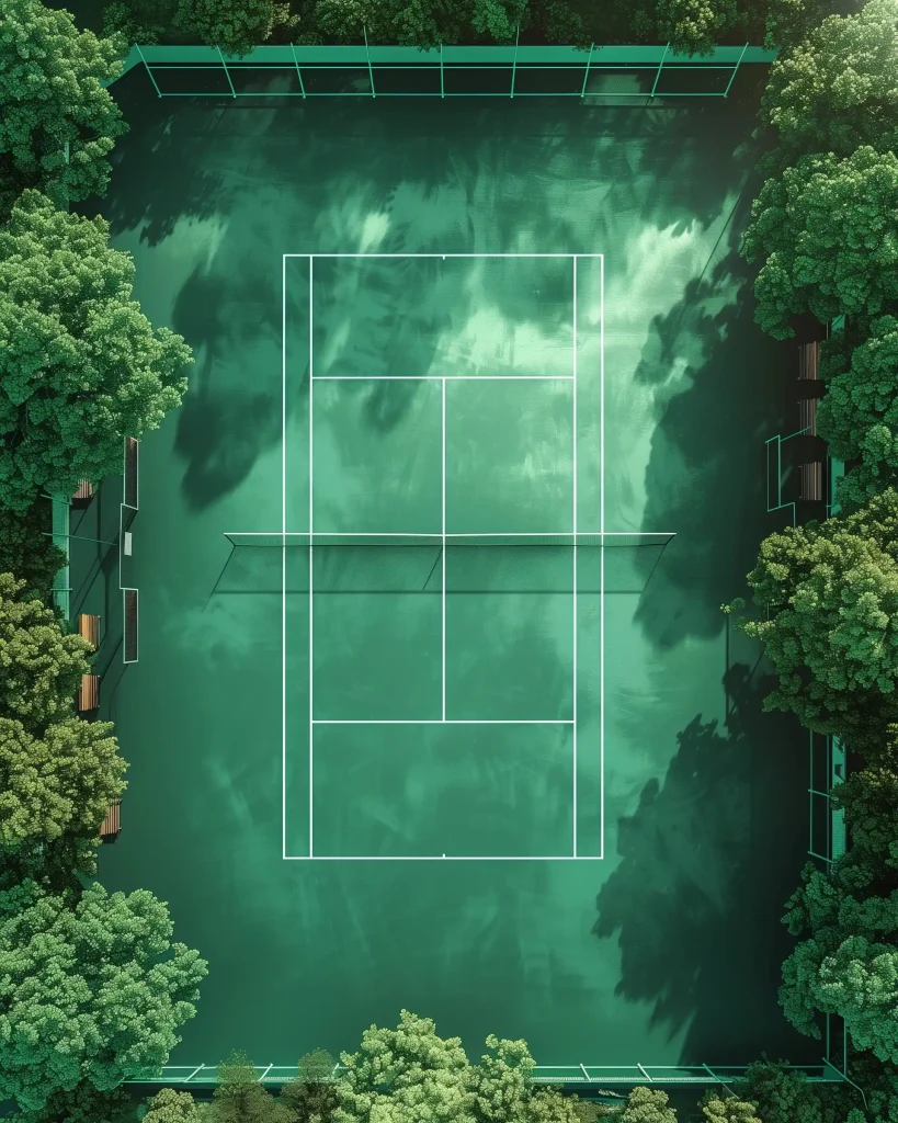 Minimal Green Tennis Court