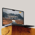 Minimal MacBook Mockup on Stone