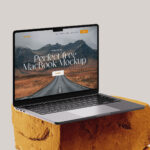 Minimal MacBook Mockup on Stone