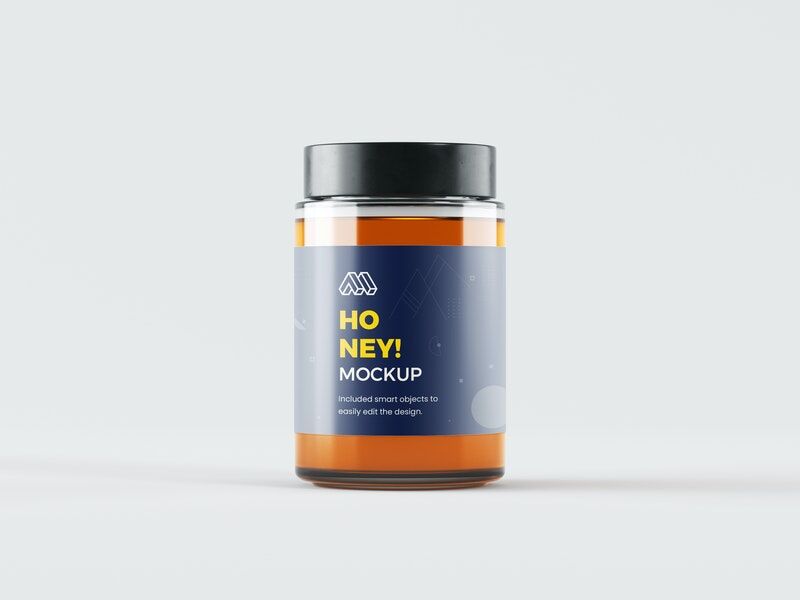 Minimal Mockup of a Honey Jar