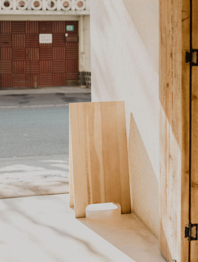Minimal Outdoor Wood Stand Mockup
