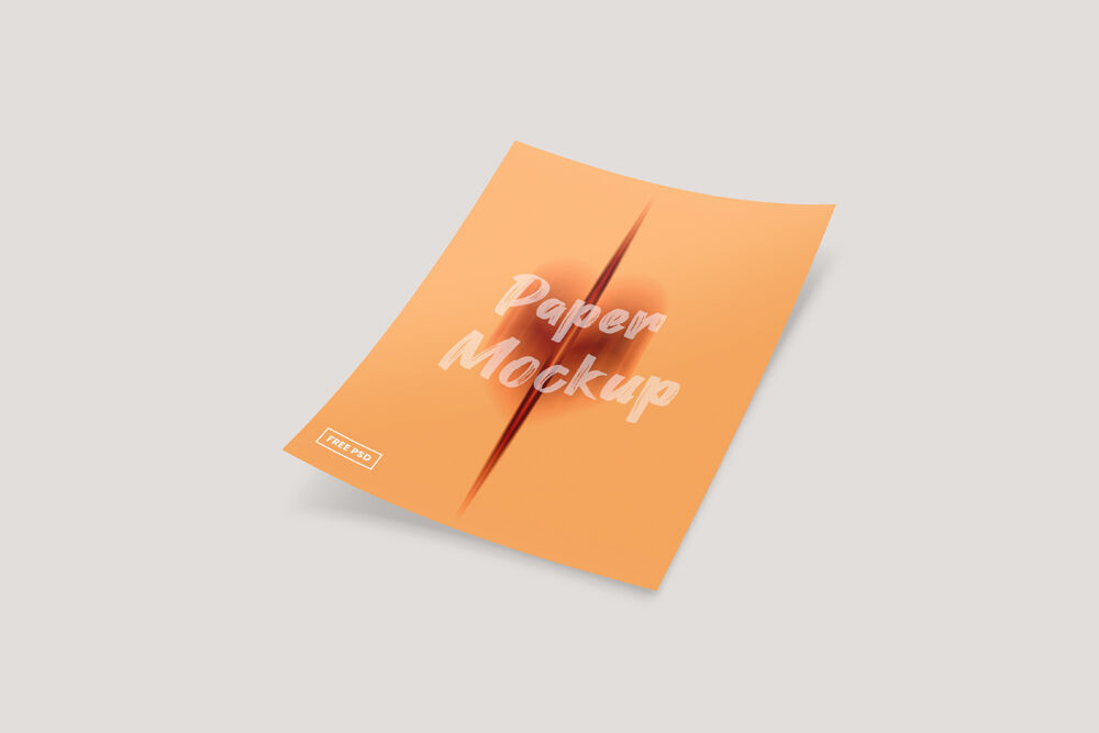 Minimal Perspective View Paper on Floor Mockup