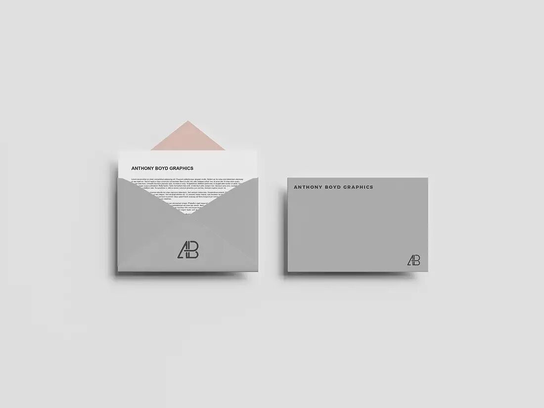 Minimal Top-View Envelope Mockup FREE PSD