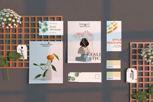 Minimal Wooden Mood Board Mockup