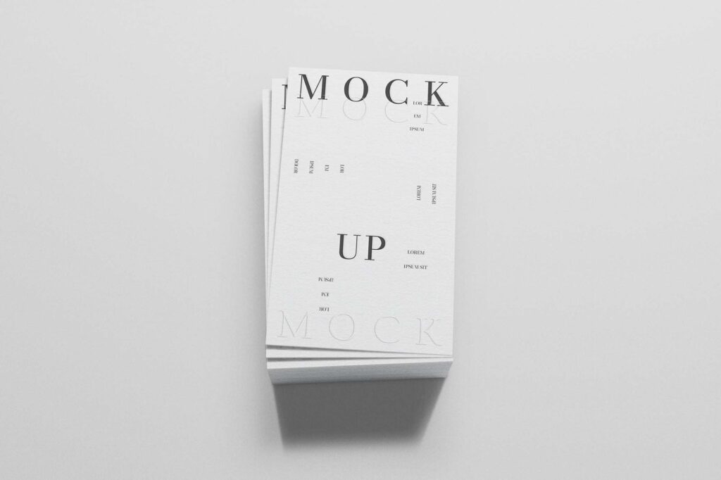 Minimalist Business Card Mockup in Top Sight