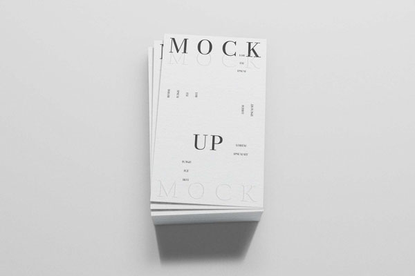 Minimalist Business Card Mockup in Top Sight