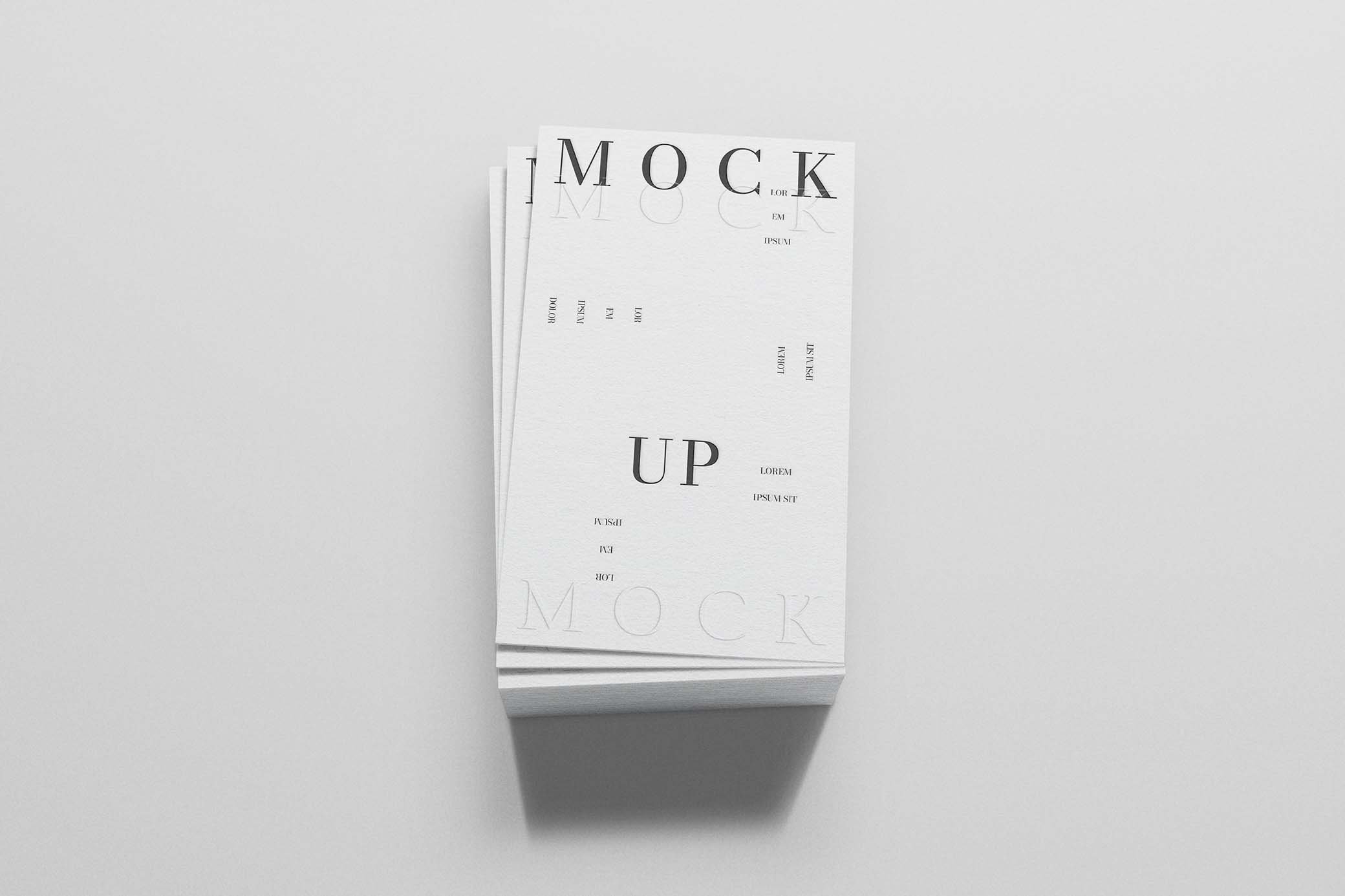 Minimalist Business Card Mockup in Top Sight FREE PSD